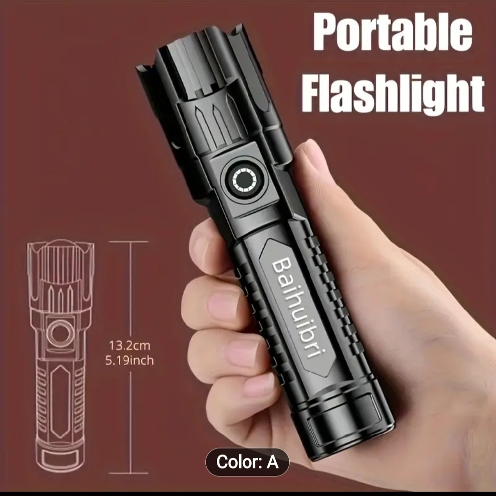 Black Tactical Flashlight - Picture 5 of 8
